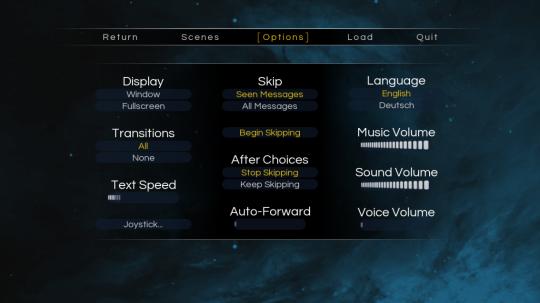 The Censor Options Screen
